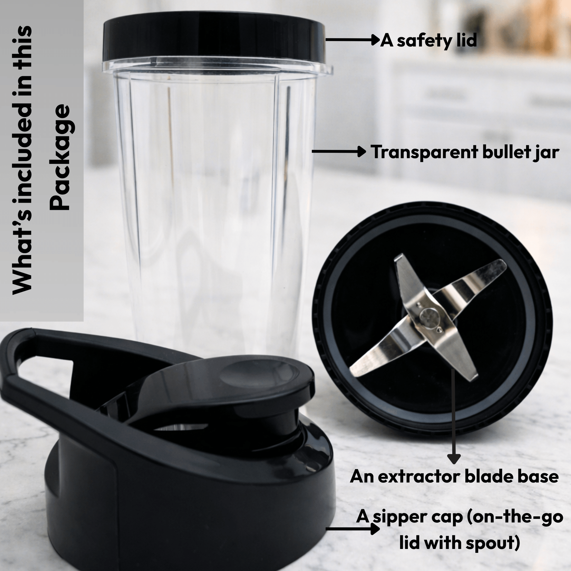 Nutri Blender Attachment with on the go Sipper Cap - For your Mixer Grinder - Twin Palmyra