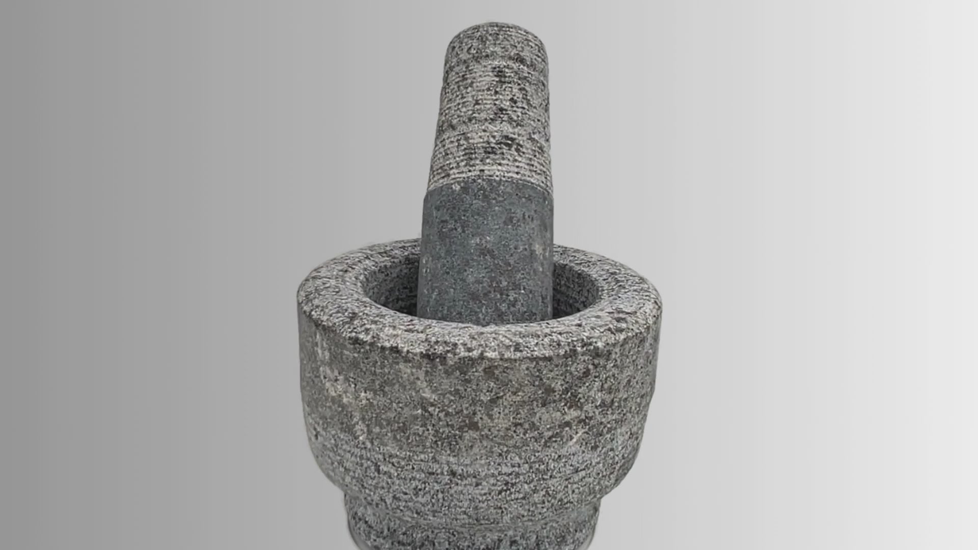 Load video: Stone Mortar and Pestle Set- Bowl Shape