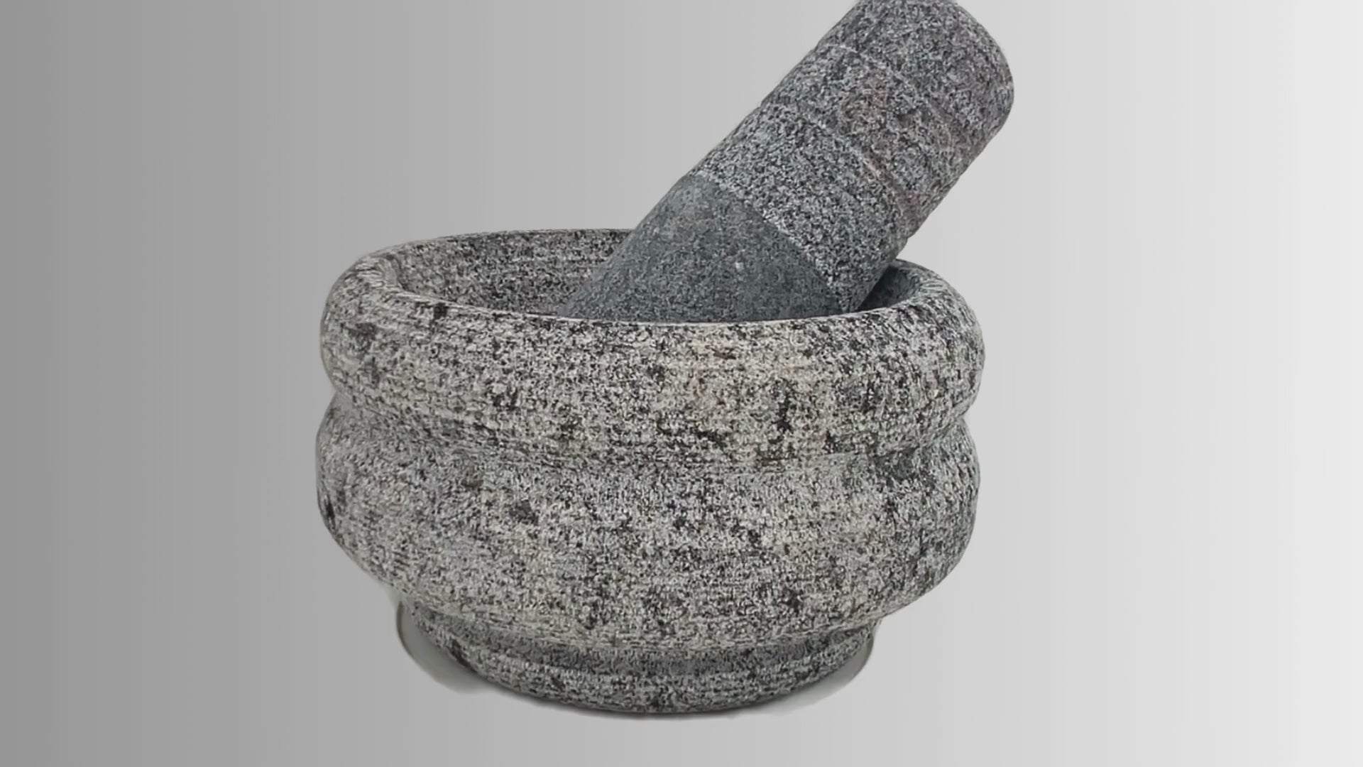 Load video: Stone Mortar and Pestle Set - Large