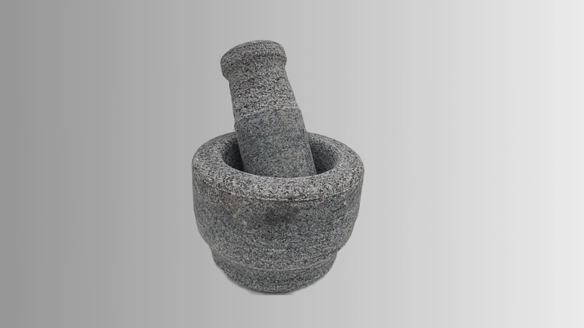 Load video: Stone Mortar and Pestle Set - Compact Size