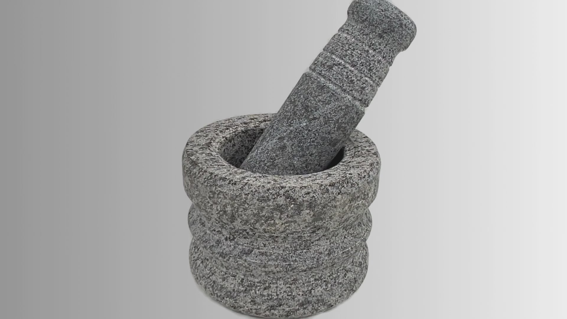 Load video: Stone Mortar and Pestle Set- Elegant