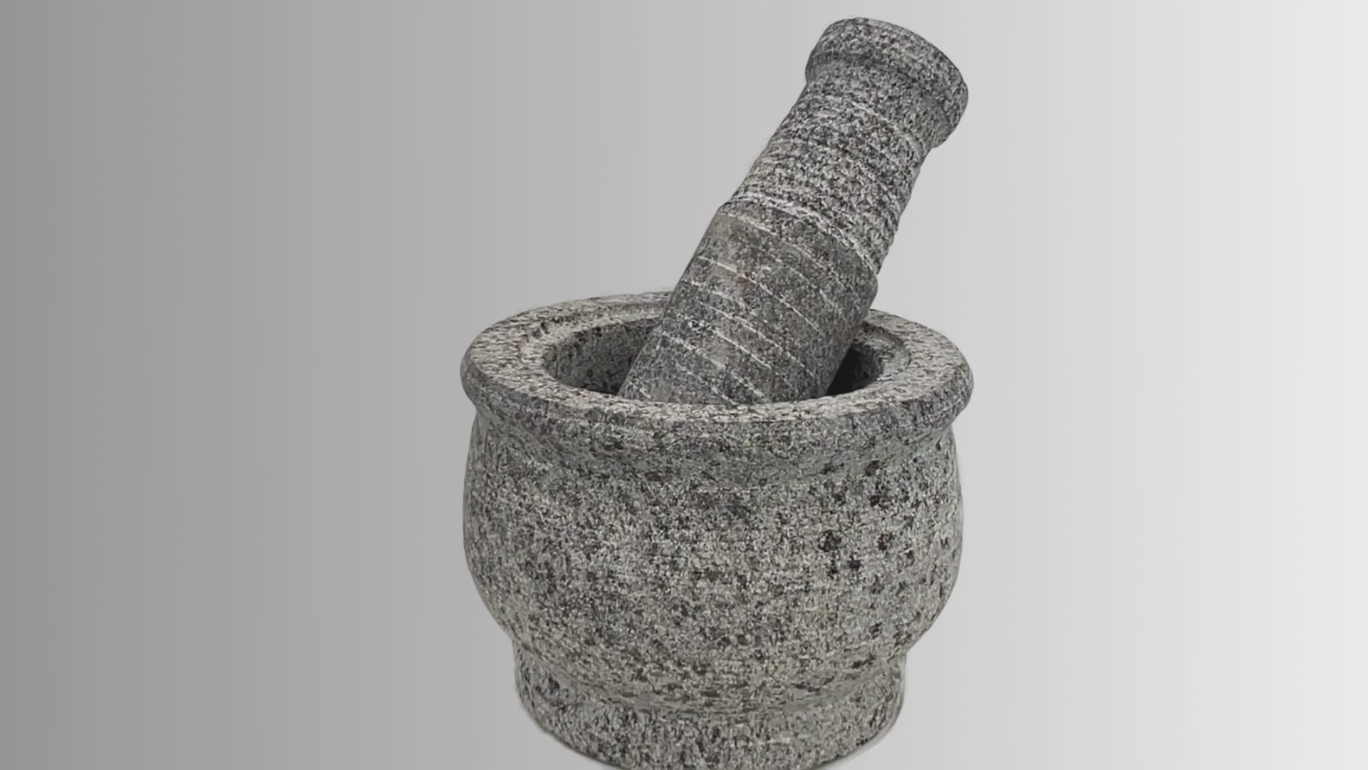 Load video: Stone Mortar and Pestle Set- Modern