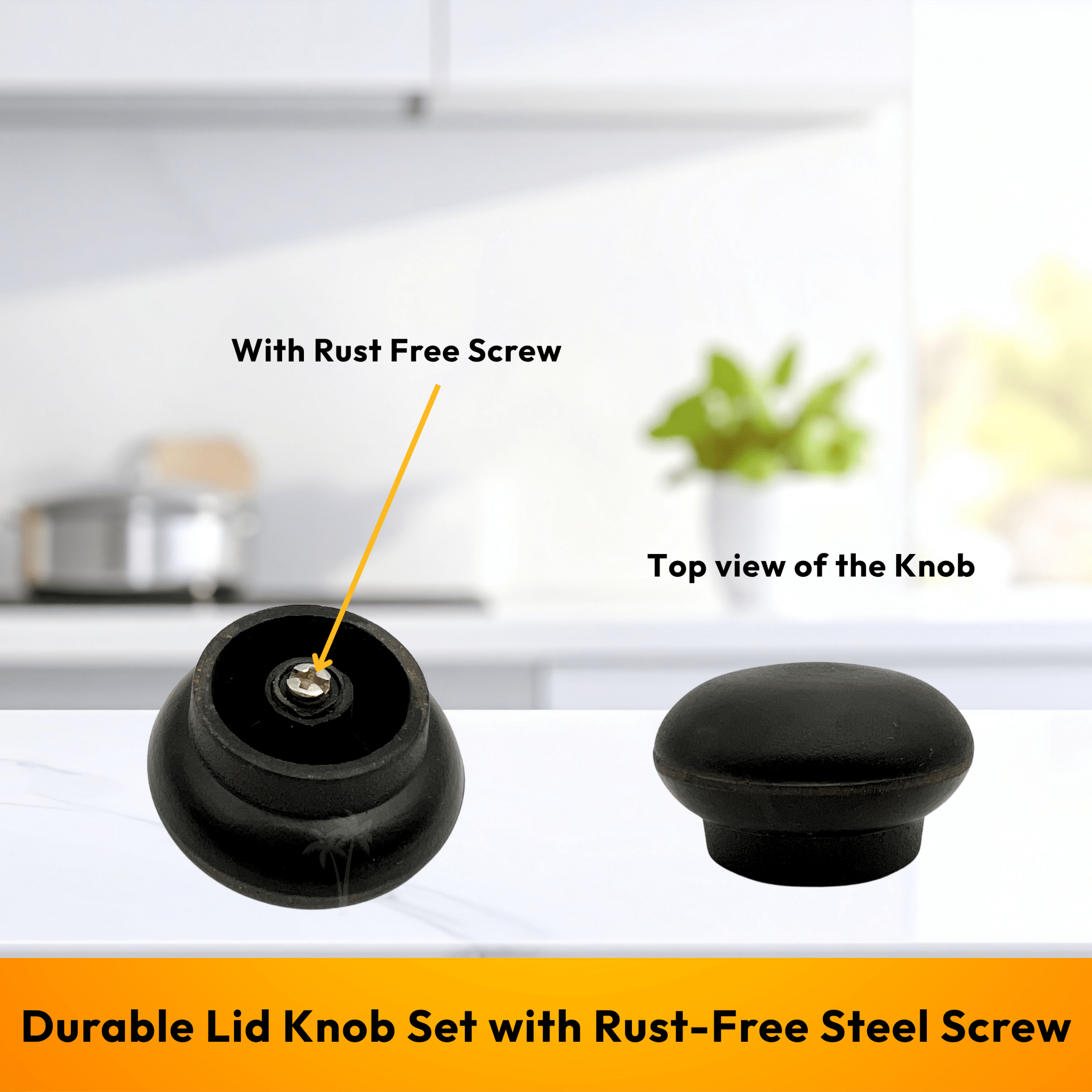 Round Knob for Stainless Steel Lid - Type 2 | Durable Replacement - Twin Palmyra