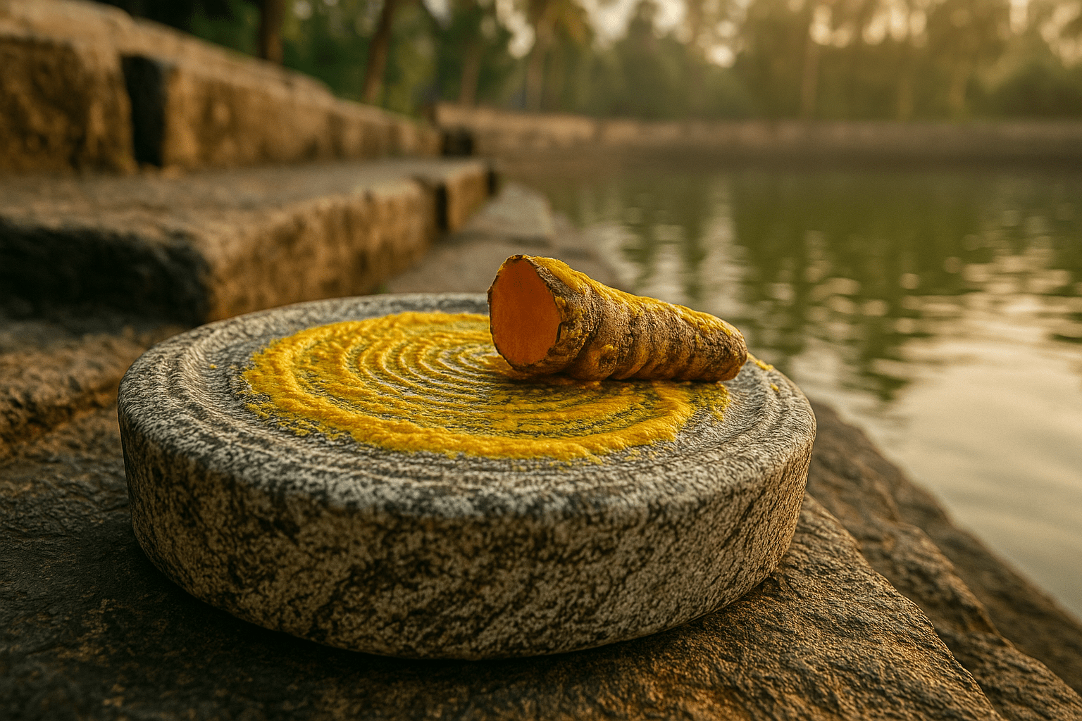 Rubbing Stone - For Sandal Wood, Turmeric & Almond - Twin Palmyra