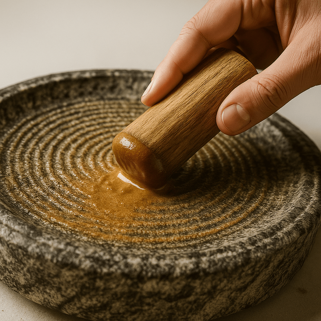 Rubbing Stone - For Sandal Wood, Turmeric & Almond - Twin Palmyra