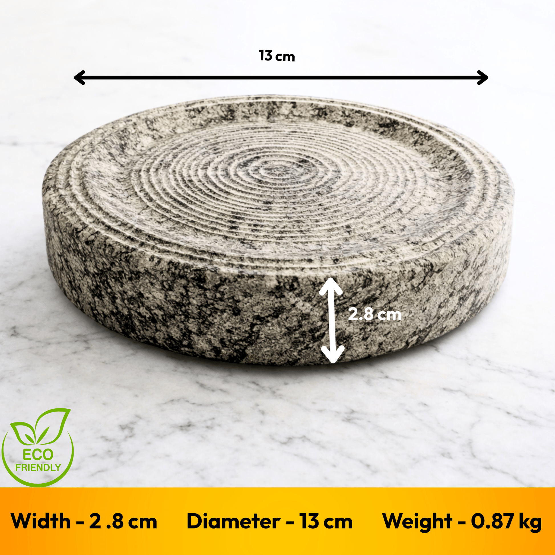 Rubbing Stone - For Sandal Wood, Turmeric & Almond | Manjal Kal Grinding Stone for Pooja & Skincare - Twin Palmyra
