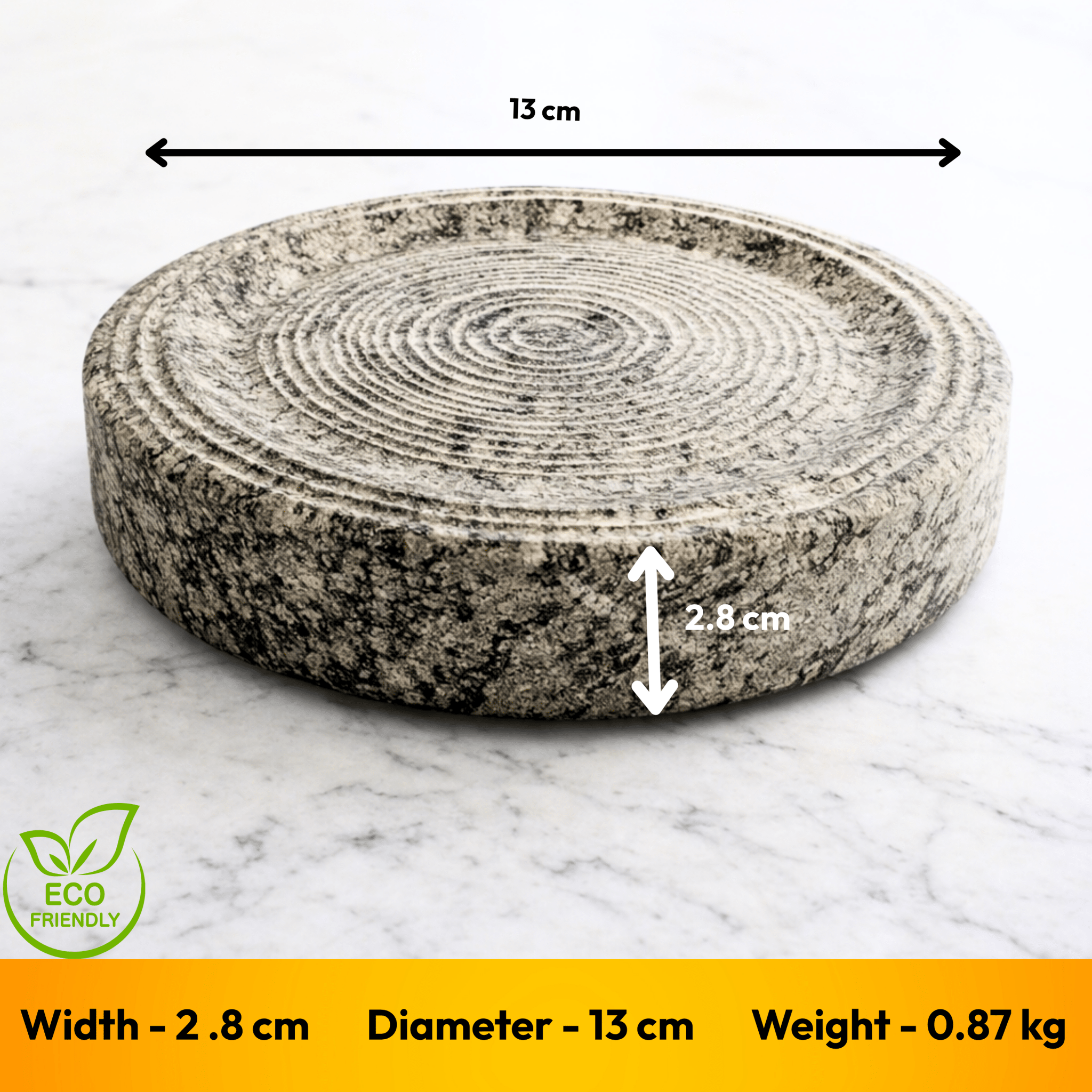 Rubbing Stone - For Sandal Wood, Turmeric & Almond | Manjal Kal Grinding Stone for Pooja & Skincare - Twin Palmyra