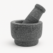 Stone Mortar and Pestle Set - Compact Size - Twin Palmyra