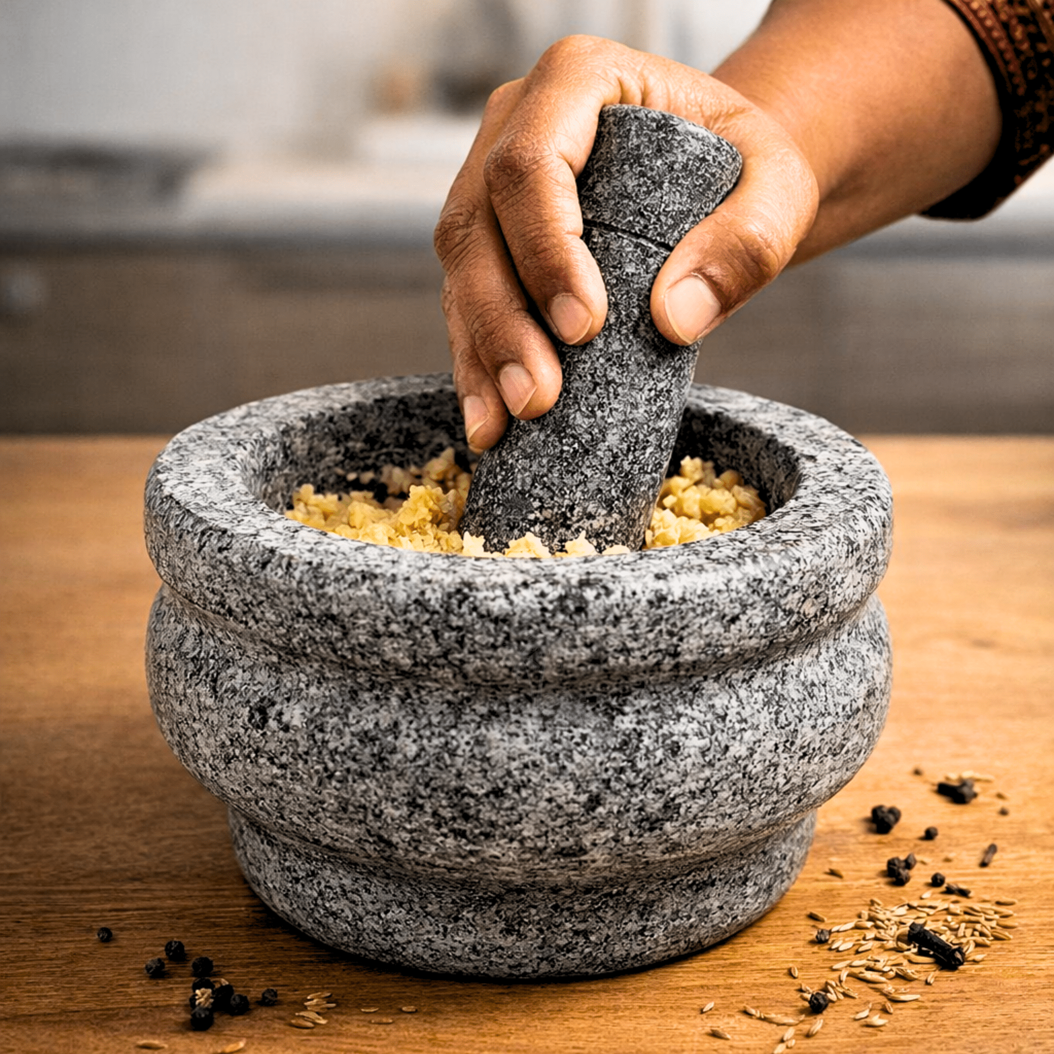 Stone Mortar and Pestle Set - Large - Twin Palmyra