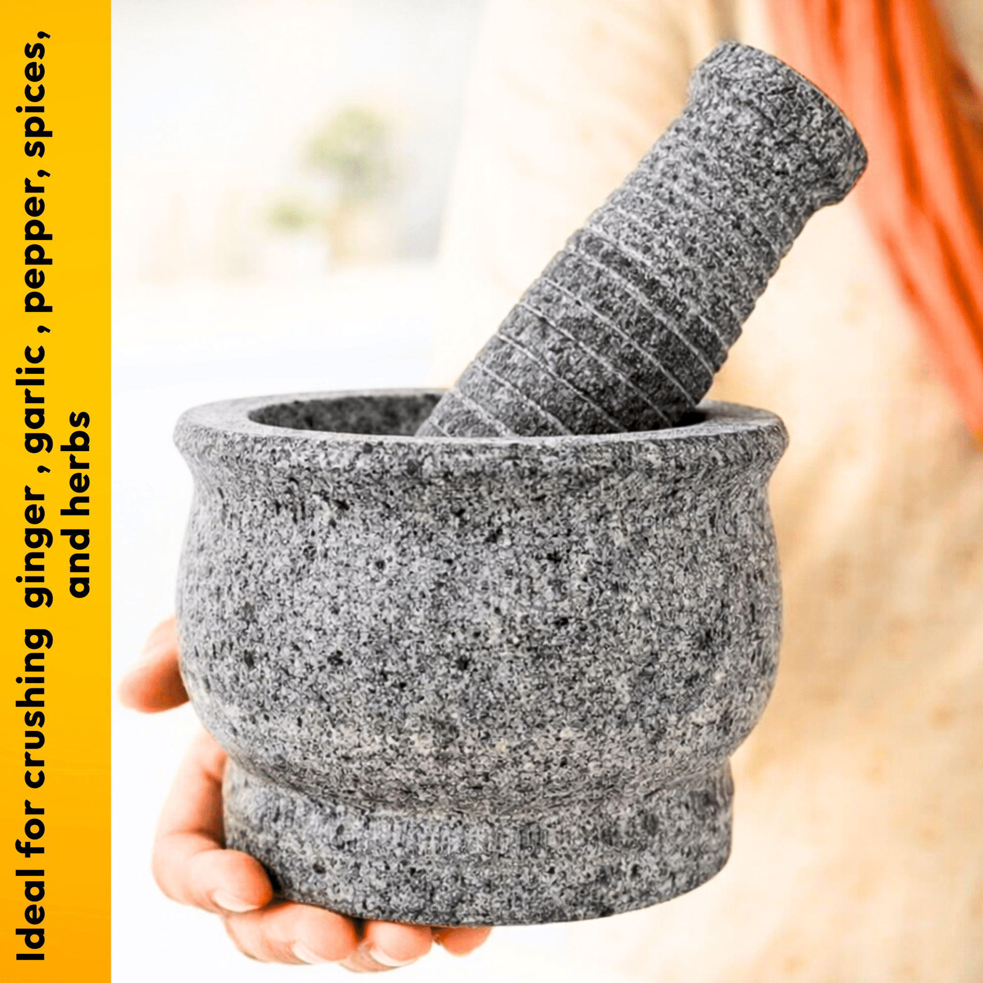 Stone Mortar and Pestle Set - Modern - Twin Palmyra