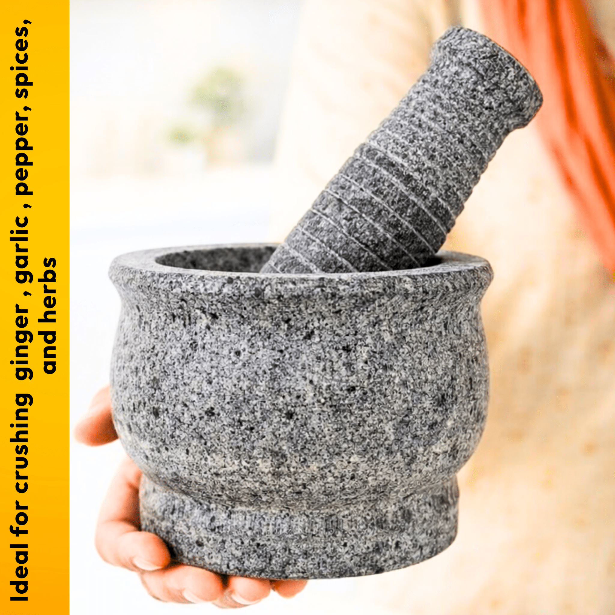 Stone Mortar and Pestle Set - Modern - Twin Palmyra