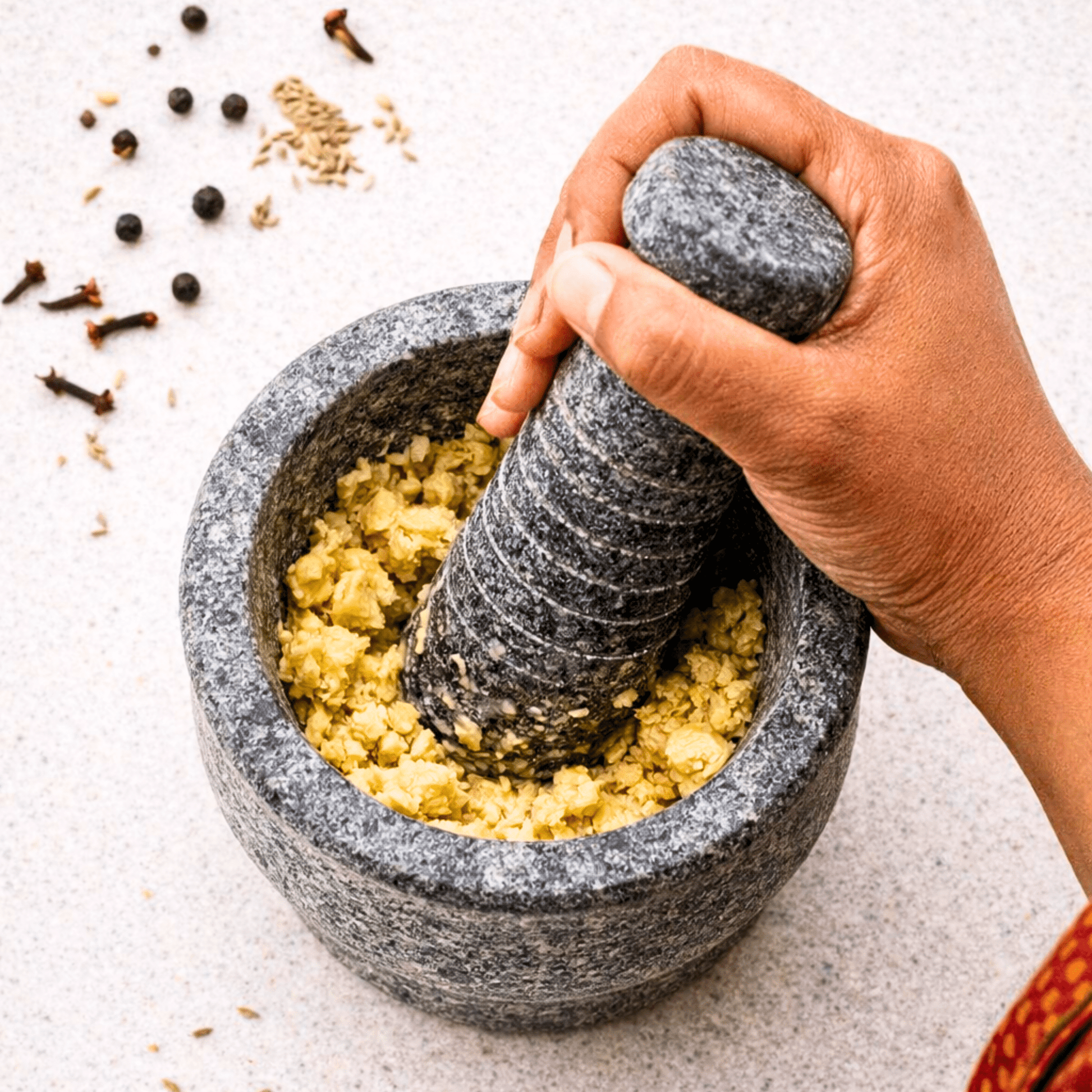 Stone Mortar and Pestle Set - Modern - Twin Palmyra