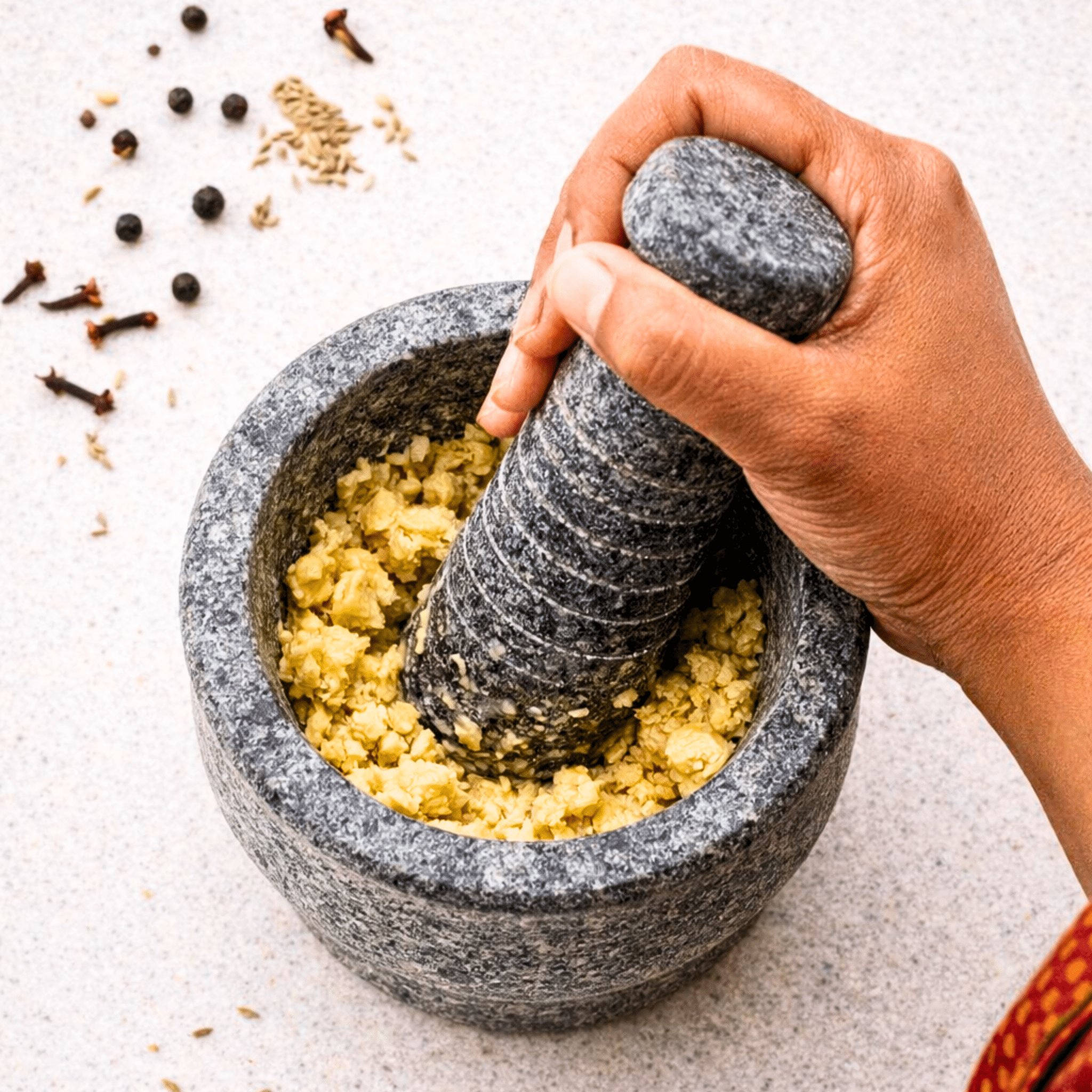 Stone Mortar and Pestle Set - Modern - Twin Palmyra