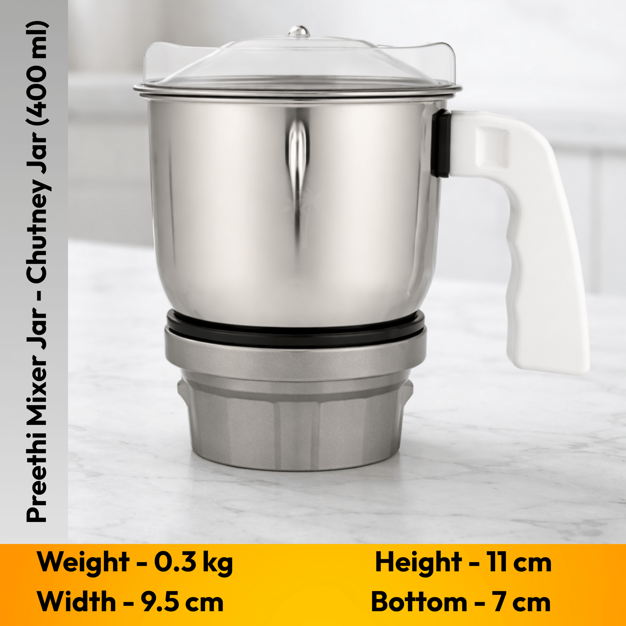 Suitable for Preethi Mixer Jar - Chutney Jar (400 ml) - Twin Palmyra