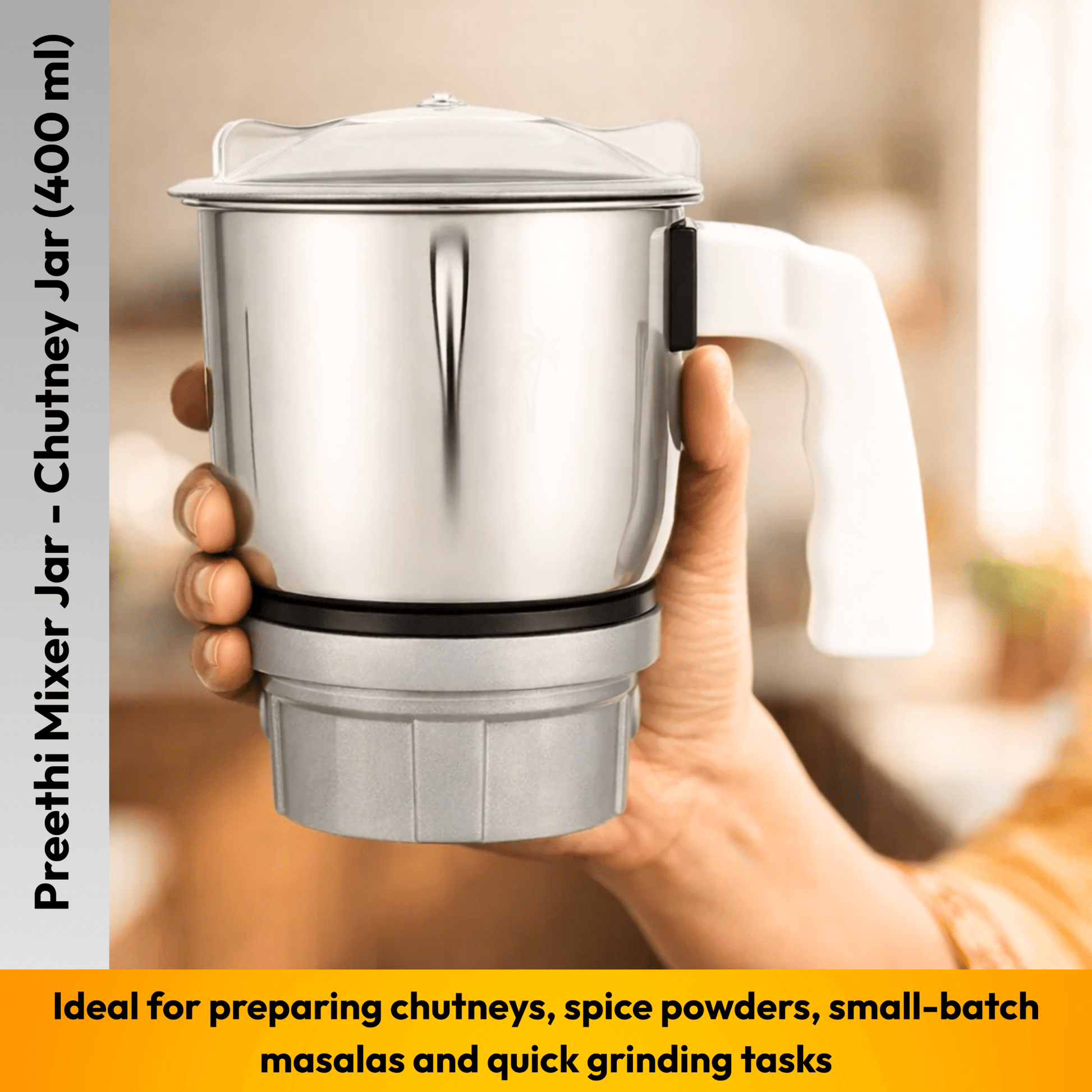 Suitable for Preethi Mixer Jar - Chutney Jar (400 ml) - Twin Palmyra
