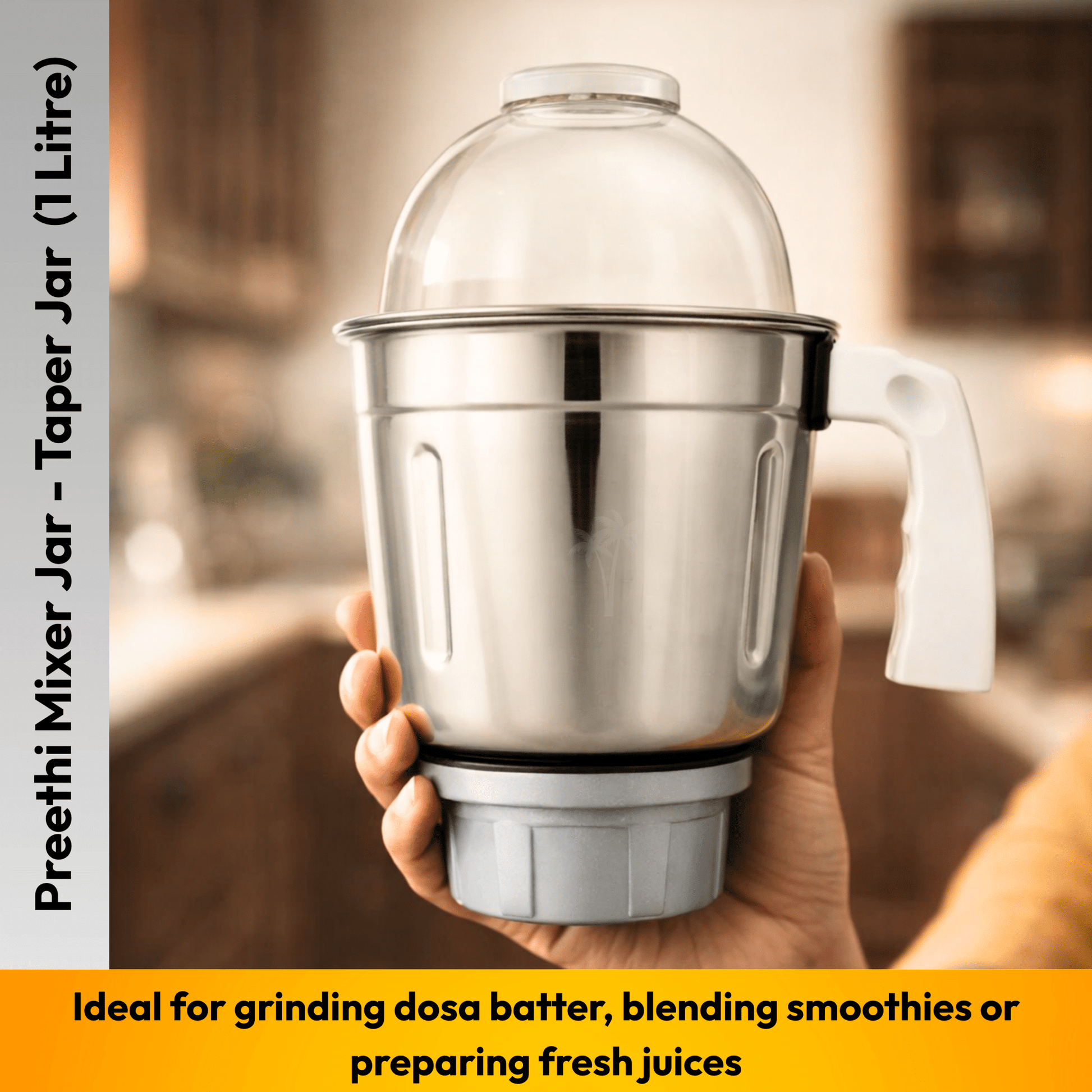 Suitable For Preethi Mixer Jar - Taper Jar (1 Litre) - Twin Palmyra