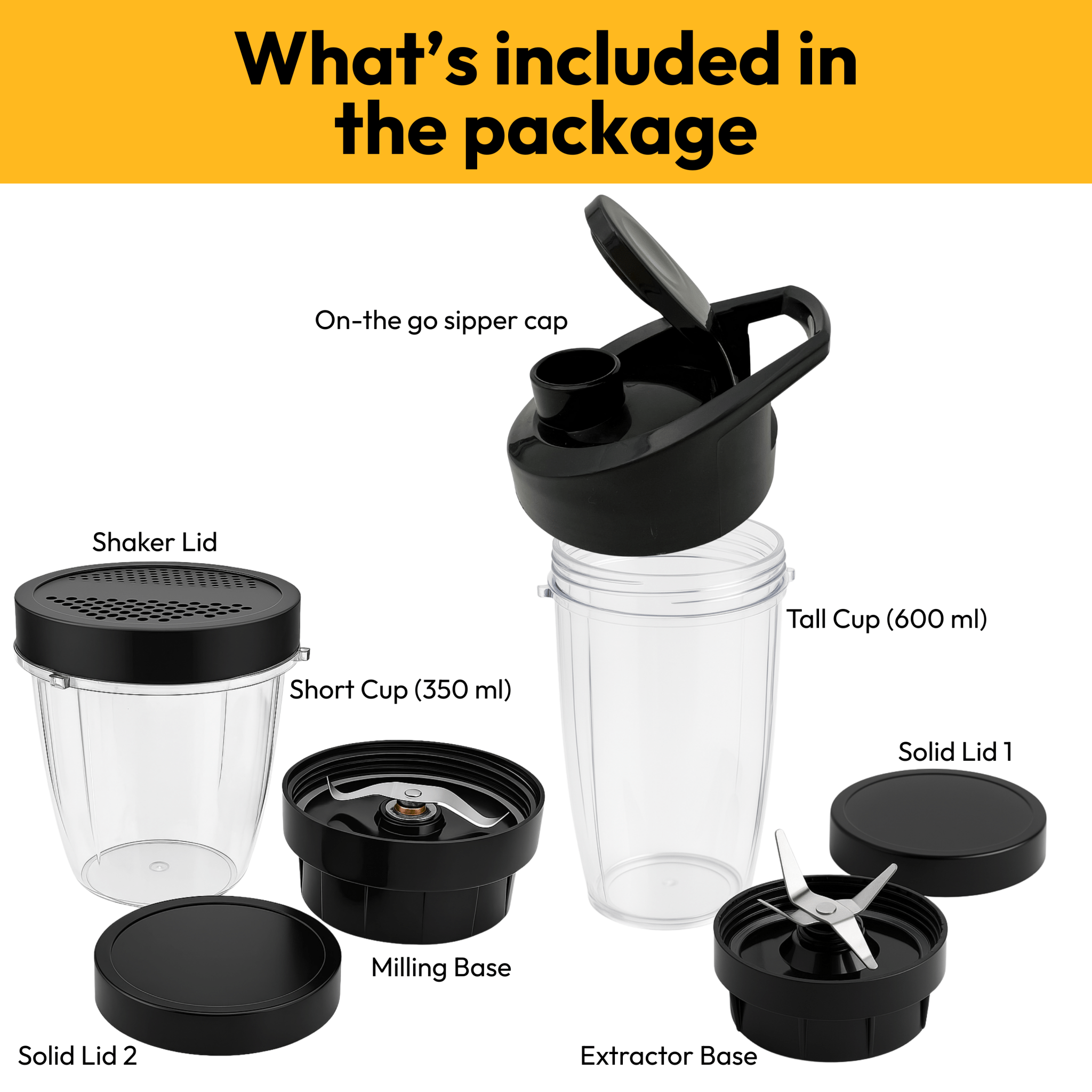 Trendy Bullet Jar Combo (350 ml + 550 ml) - For Indian Mixers - Twin Palmyra